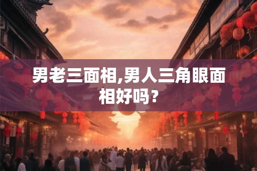 男老三面相,男人三角眼面相好吗？