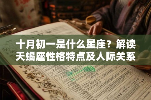 十月初一是什么星座？解读天蝎座性格特点及人际关系