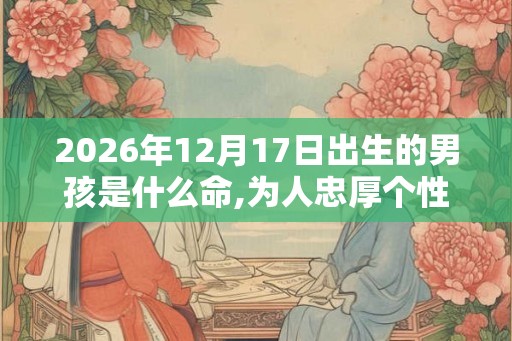 2026年12月17日出生的男孩是什么命,为人忠厚个性沉着
