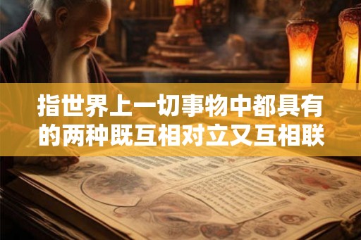 指世界上一切事物中都具有的两种既互相对立又互相联系的力量