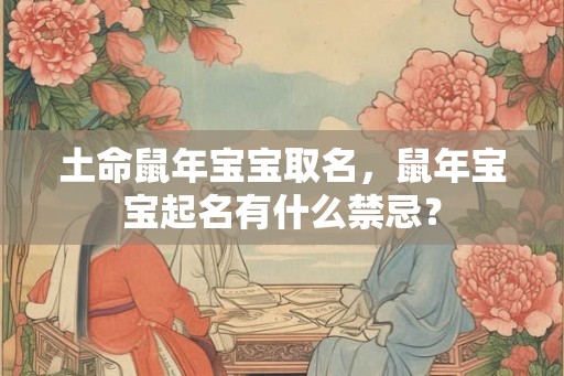 土命鼠年宝宝取名，鼠年宝宝起名有什么禁忌？