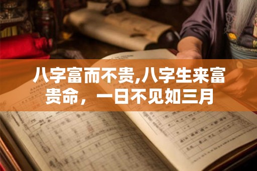 八字富而不贵,八字生来富贵命，一日不见如三月