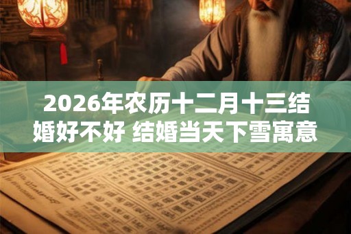 2026年农历十二月十三结婚好不好 结婚当天下雪寓意什么