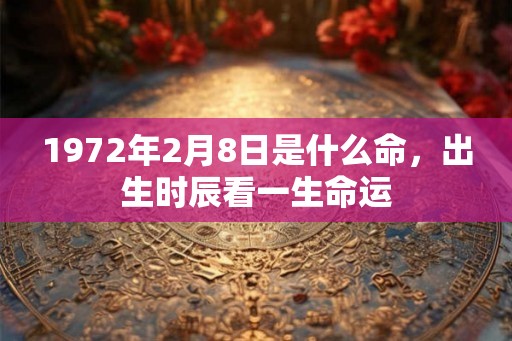 1972年2月8日是什么命，出生时辰看一生命运