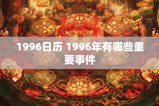 1996日历 1996年有哪些重要事件 1996日历 1996年有哪些重要事件