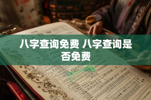 八字查询免费 八字查询是否免费