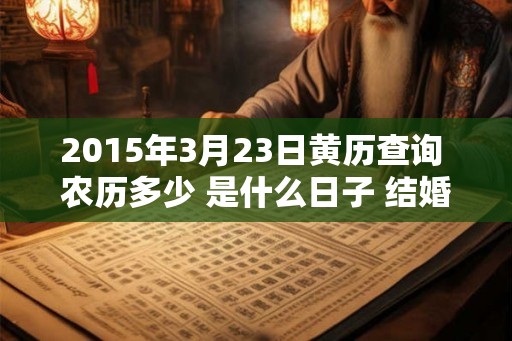 2015年3月23日黄历查询 农历多少 是什么日子 结婚吉时