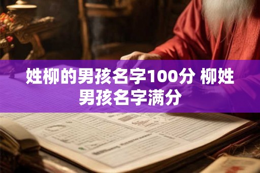 姓柳的男孩名字100分 柳姓男孩名字满分