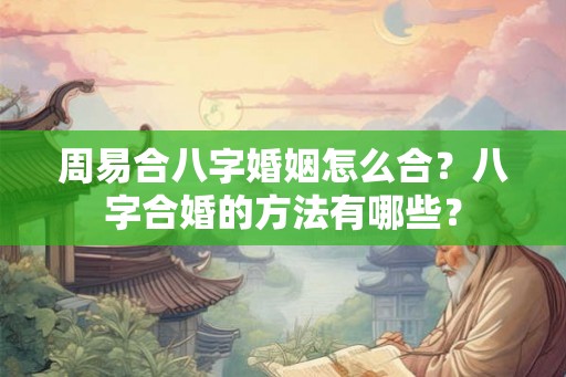 周易合八字婚姻怎么合？八字合婚的方法有哪些？