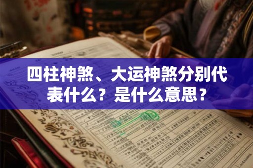 四柱神煞、大运神煞分别代表什么?是什么意思? 四柱神煞、大运神煞分别代表什么?是什么意思?