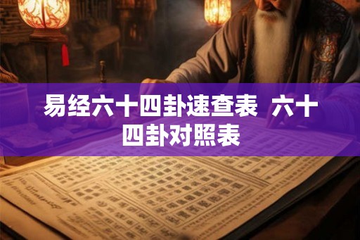易经六十四卦速查表  六十四卦对照表
