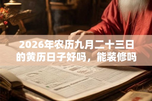 2026年农历九月二十三日的黄历日子好吗，能装修吗？