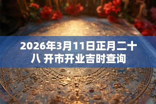 2026年3月11日正月二十八 开市开业吉时查询 2026年3月11日正月二十八 开市开业吉时查询
