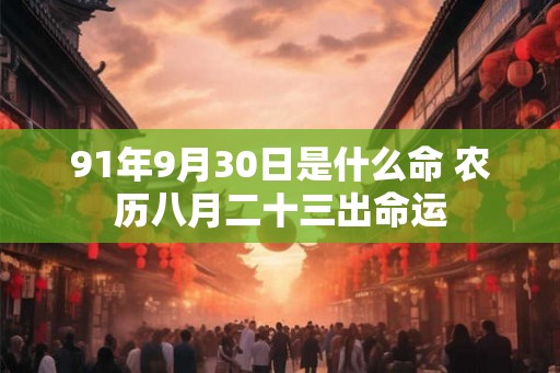 91年9月30日是什么命 农历八月二十三出命运