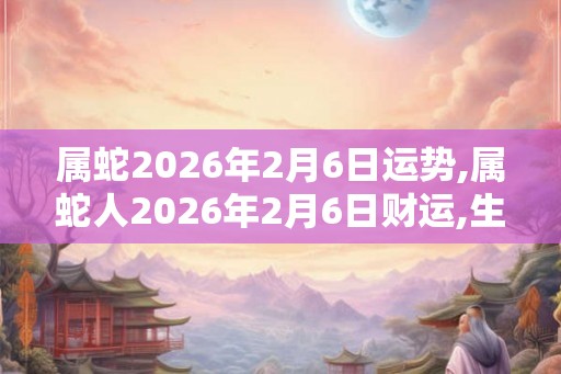 属蛇2026年2月6日运势,属蛇人2026年2月6日财运,生肖蛇2026年2月6日运势