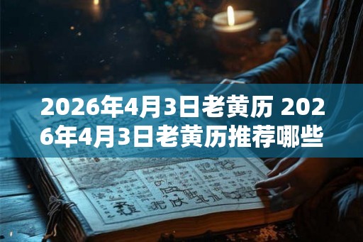 2026年4月3日老黄历 2026年4月3日老黄历推荐哪些宜忌活动