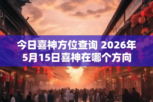 今日喜神方位查询 2026年5月15日喜神在哪个方向