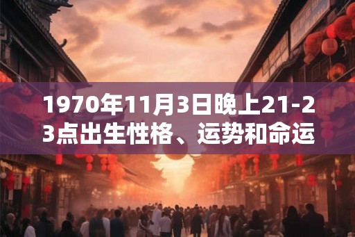 1970年11月3日晚上21-23点出生性格、运势和命运
