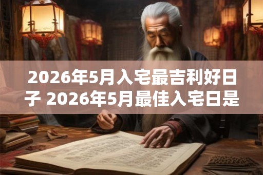 2026年5月入宅最吉利好日子 2026年5月最佳入宅日是哪天