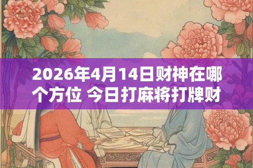 2026年4月14日财神在哪个方位 今日打麻将打牌财运方位