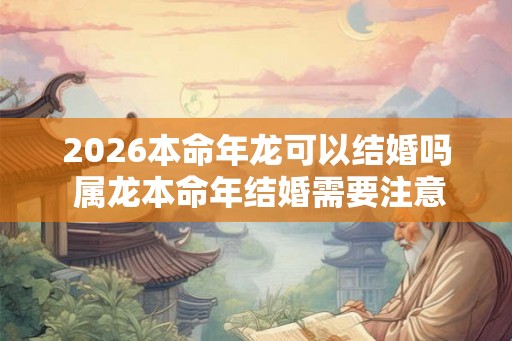 2026本命年龙可以结婚吗 属龙本命年结婚需要注意什么