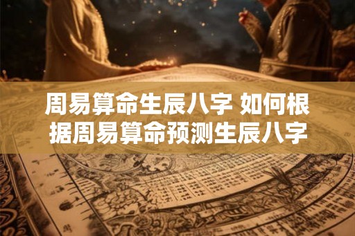 周易算命生辰八字 如何根据周易算命预测生辰八字 周易算命生辰八字 如何根据周易算命预测生辰八字